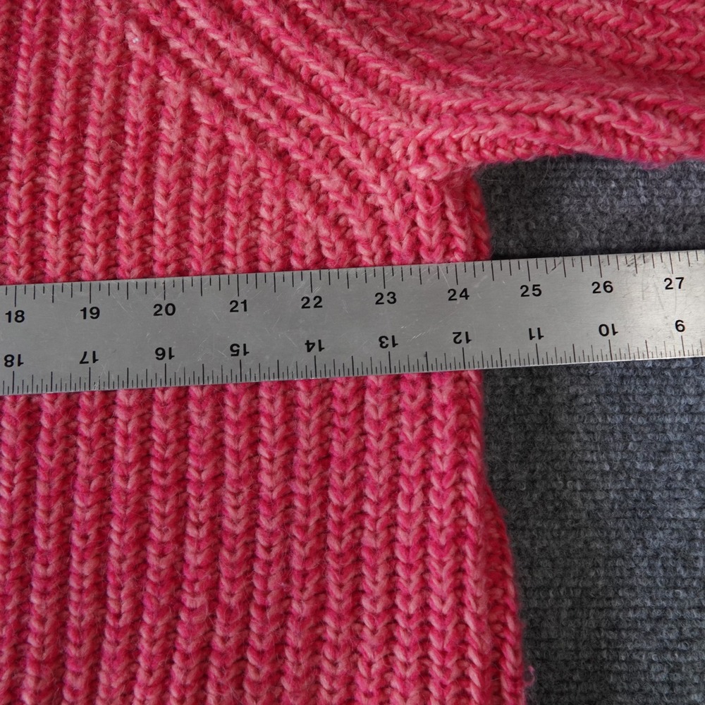 LOFT Women's Pink Ribbed Knit Sweater Balloon Sleeve Crew Neck Size L - Picture 6 of 10